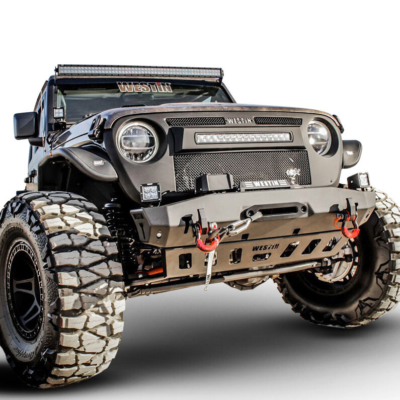Westin 59-80065 WJ2 Stubby Front Bumper for 2018-2026 Jeep Wrangler JL/Gladiator Textured Black