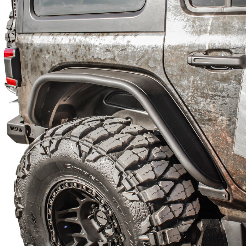 Westin 62-1035 Snyper Tube Fenders Rear for 2018-2026 Jeep Wrangler Textured Black