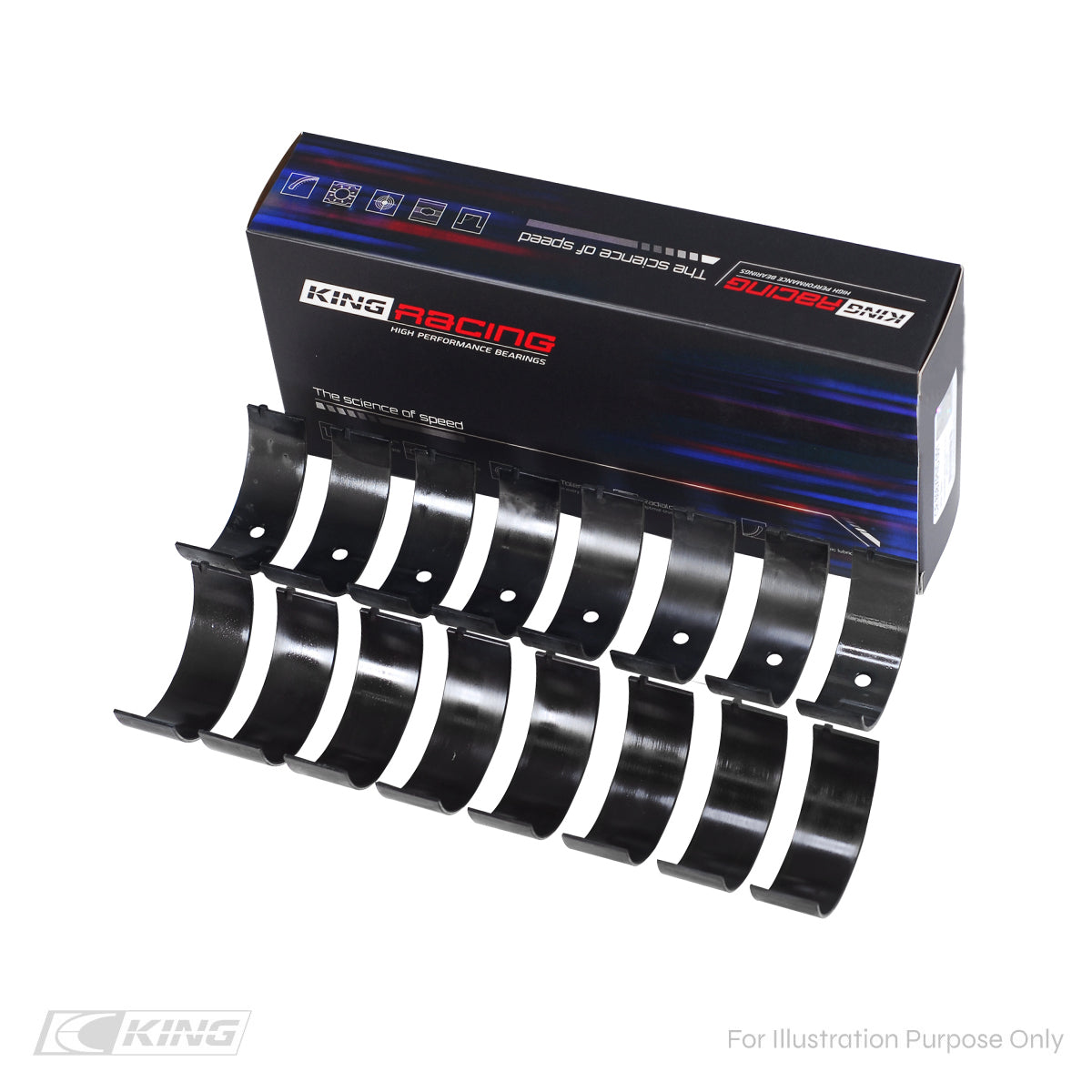 King Chevrolet BBC 369-502 GEN IV, V, VI Narrow, Dowel Hole Racing Connecting Rod Bearings CR 808XPNDSTDX - Fits Chevrolet, GMC, Pontiac