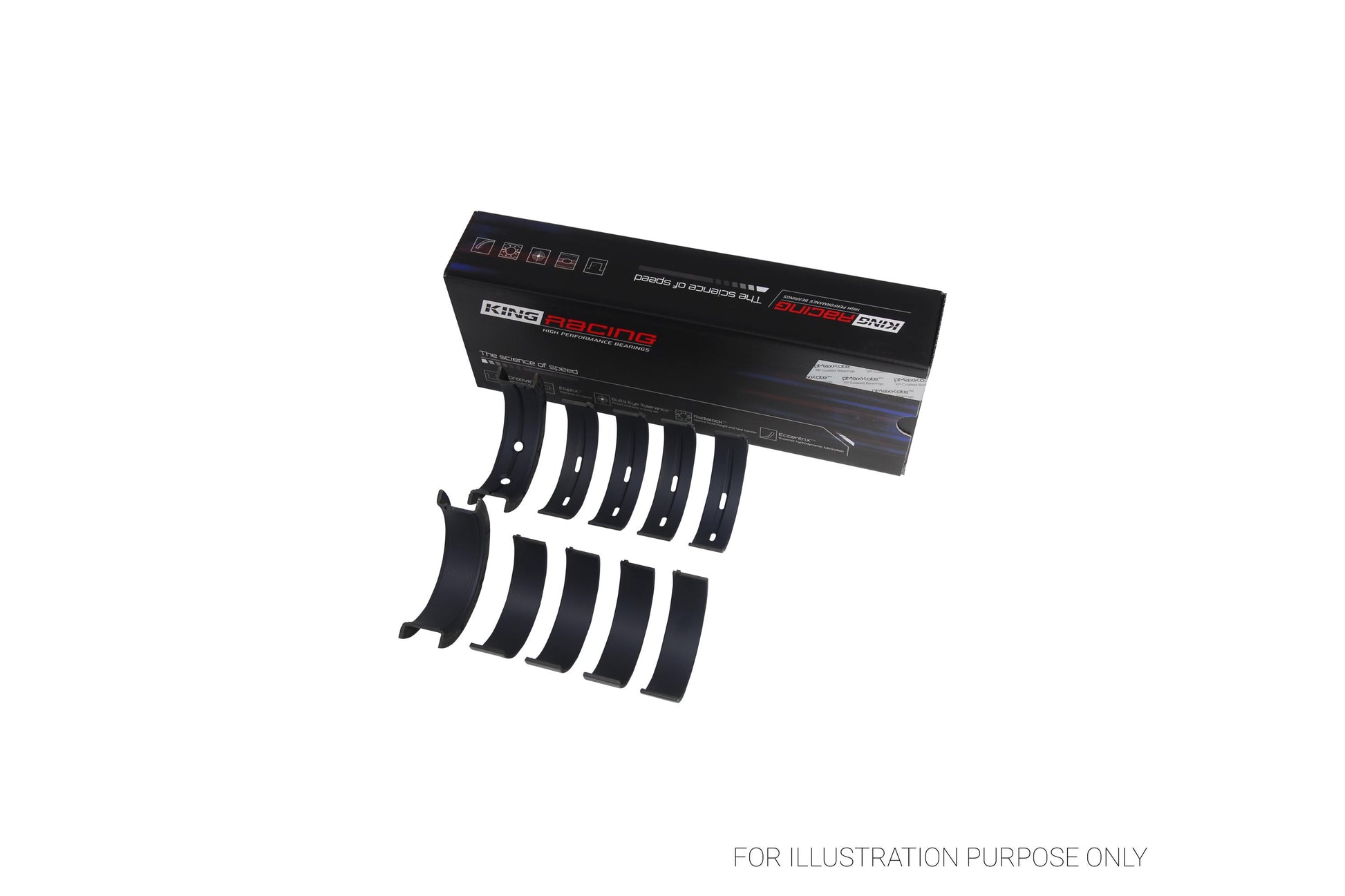King Chevrolet LS Gen III IV / GM Vortec - Coated Tri-Metal Racing Main Bearings Set MB5013XPC STDX - Fits Chevrolet, GMC, Holden