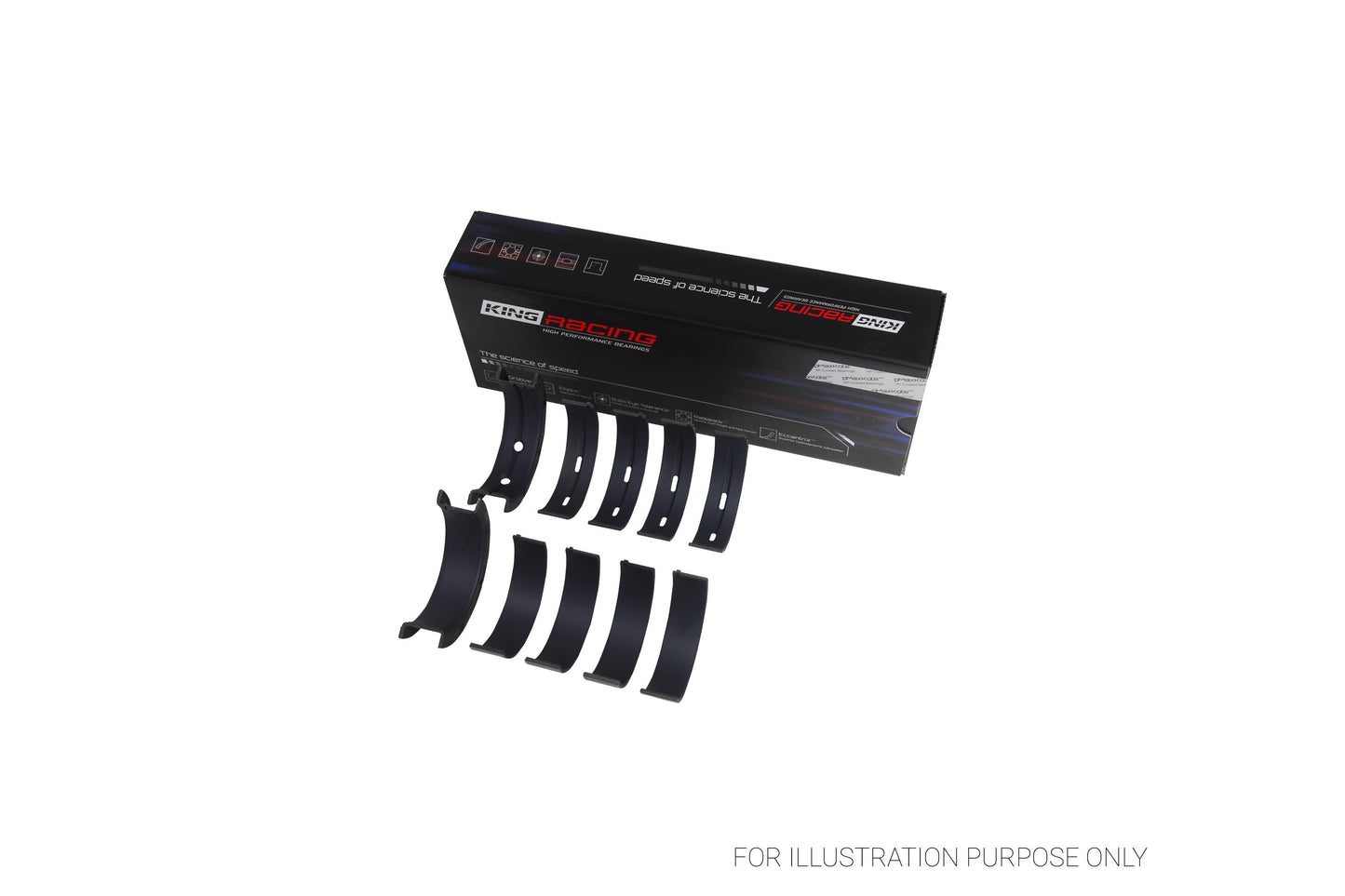 King Chevrolet LS Gen III IV / GM Vortec - Coated Tri-Metal Racing Main Bearings Set MB5013XPC 010 - Fits Chevrolet, GMC, Holden