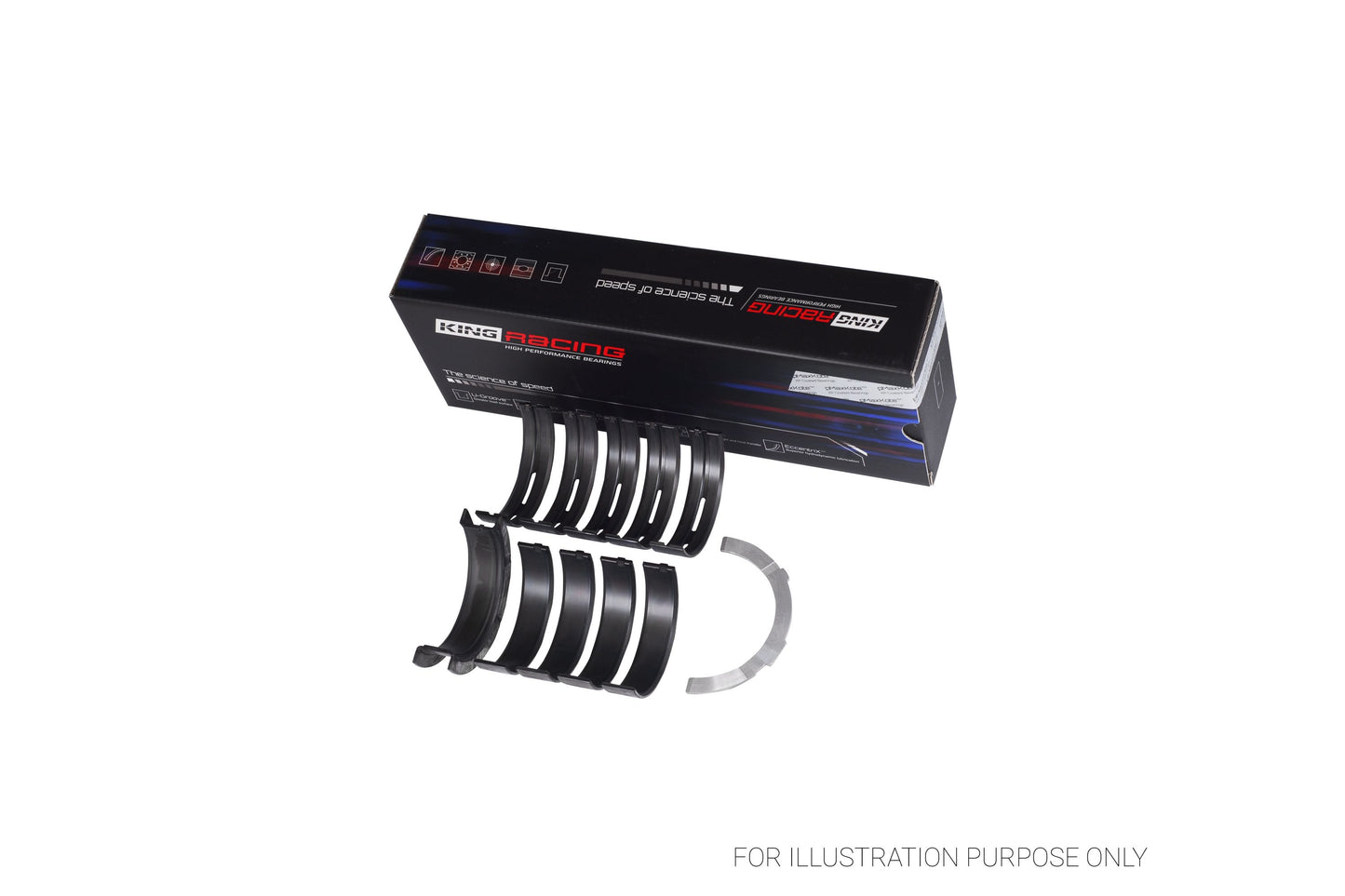 King Ford V8, 4.6L DOHC/SOHC 24V Main Bearing Set MB5283HP0.25 - Fits Ford, Lincoln, Mercury