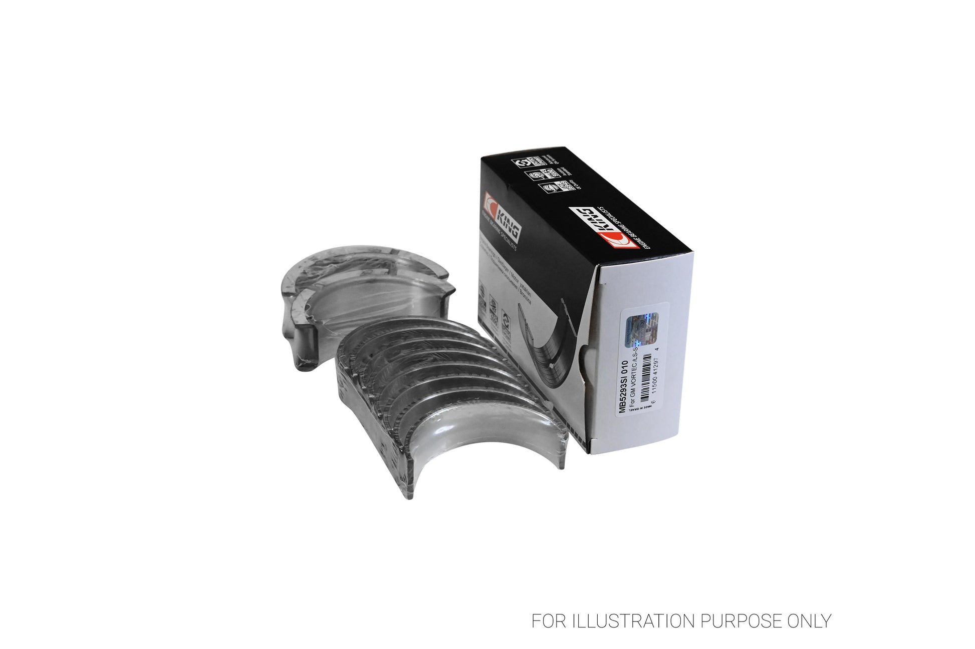King GM Vortec /LS-SERIES GEN III IV, Flange on Max OE-Replacement Main Bearings MB5293SI-STD - Fits Chevrolet, GMC, Holden