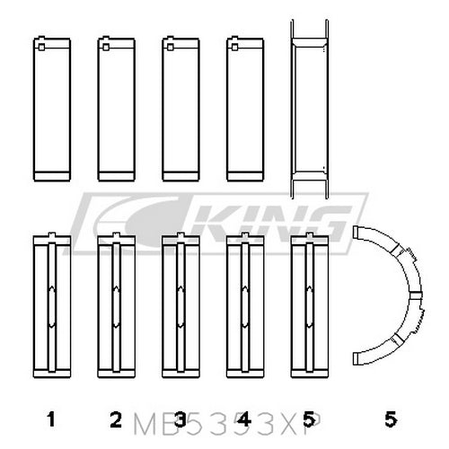 King Ford 281 4.6L SOHC 16V Racing Tri-metal Main Bearing Set MB5353XP0.25 - Fits Ford, Lincoln, MG