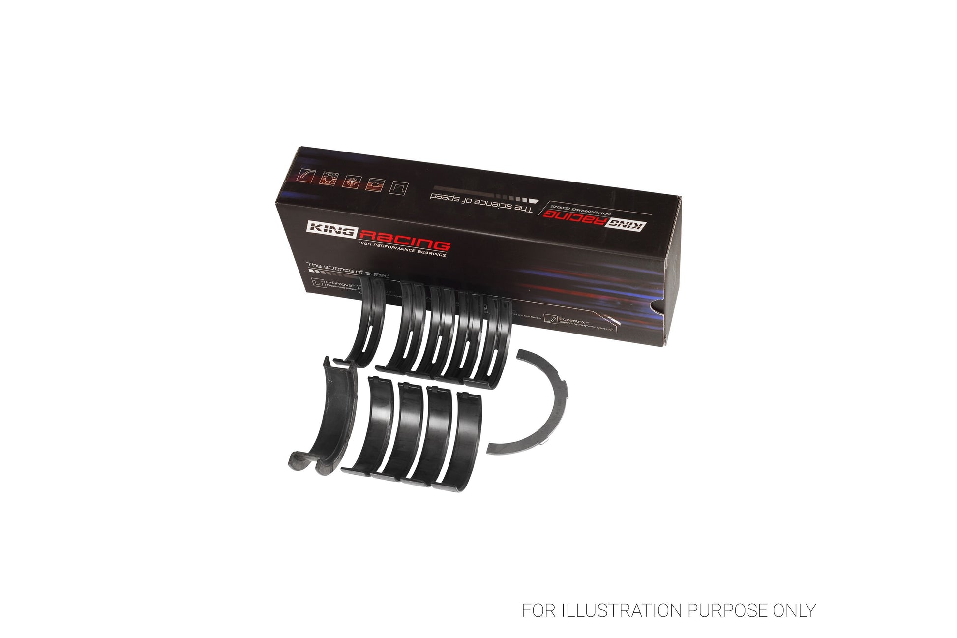 King Ford 281 4.6L SOHC 16V Racing Bi-metal Main Bearing Set MB5353HP0.25 - Fits Ford, Lincoln, MG