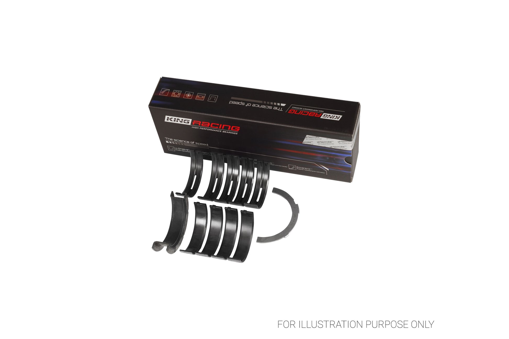 King Ford 281 4.6L SOHC 16V Racing Bi-metal Main Bearing Set MB5353HP-STD - Fits Ford, Lincoln, MG