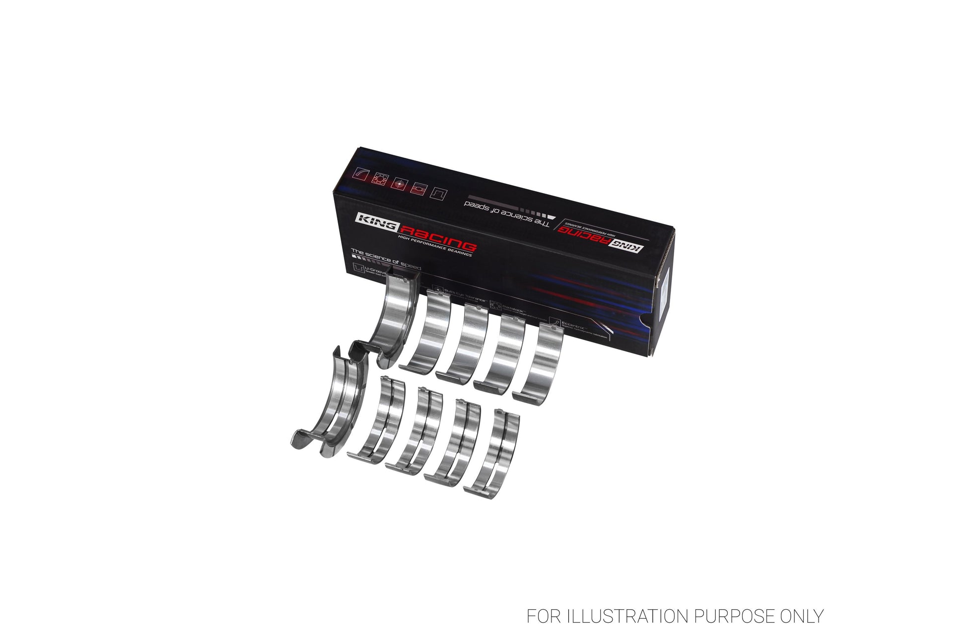 King Ford V8 351CI 5.8L 16V Racing Bi-metal Main Bearing Set MB5503HP STDX - Fits Ford, Mercury, DeTomaso