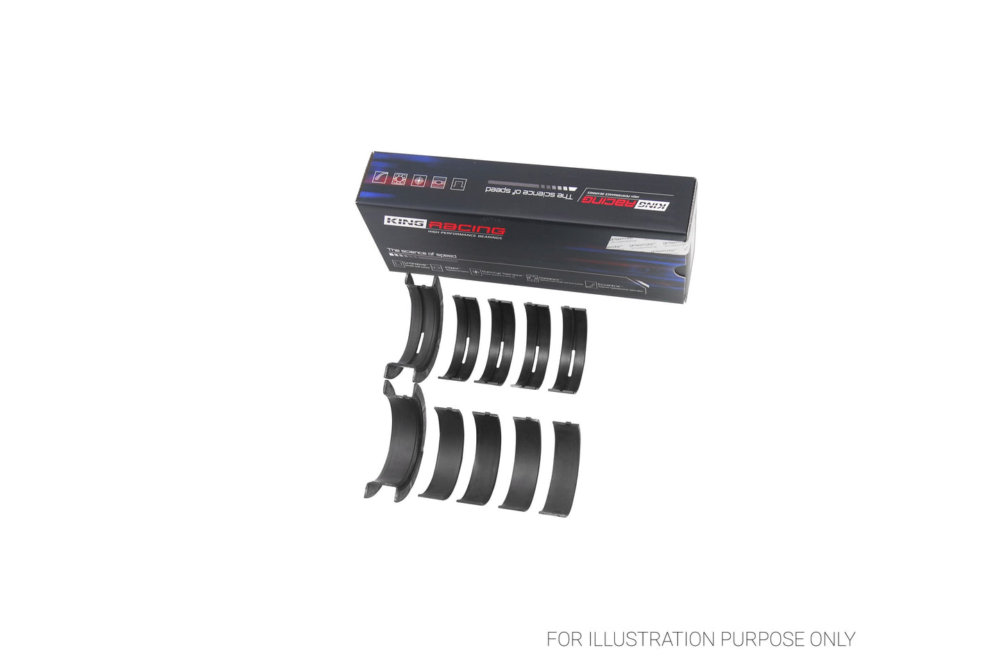 King Ford V8 351CI 5.8L 16V Main Bearing Set MB5503XP-STD - Fits Ford, Mercury, DeTomaso
