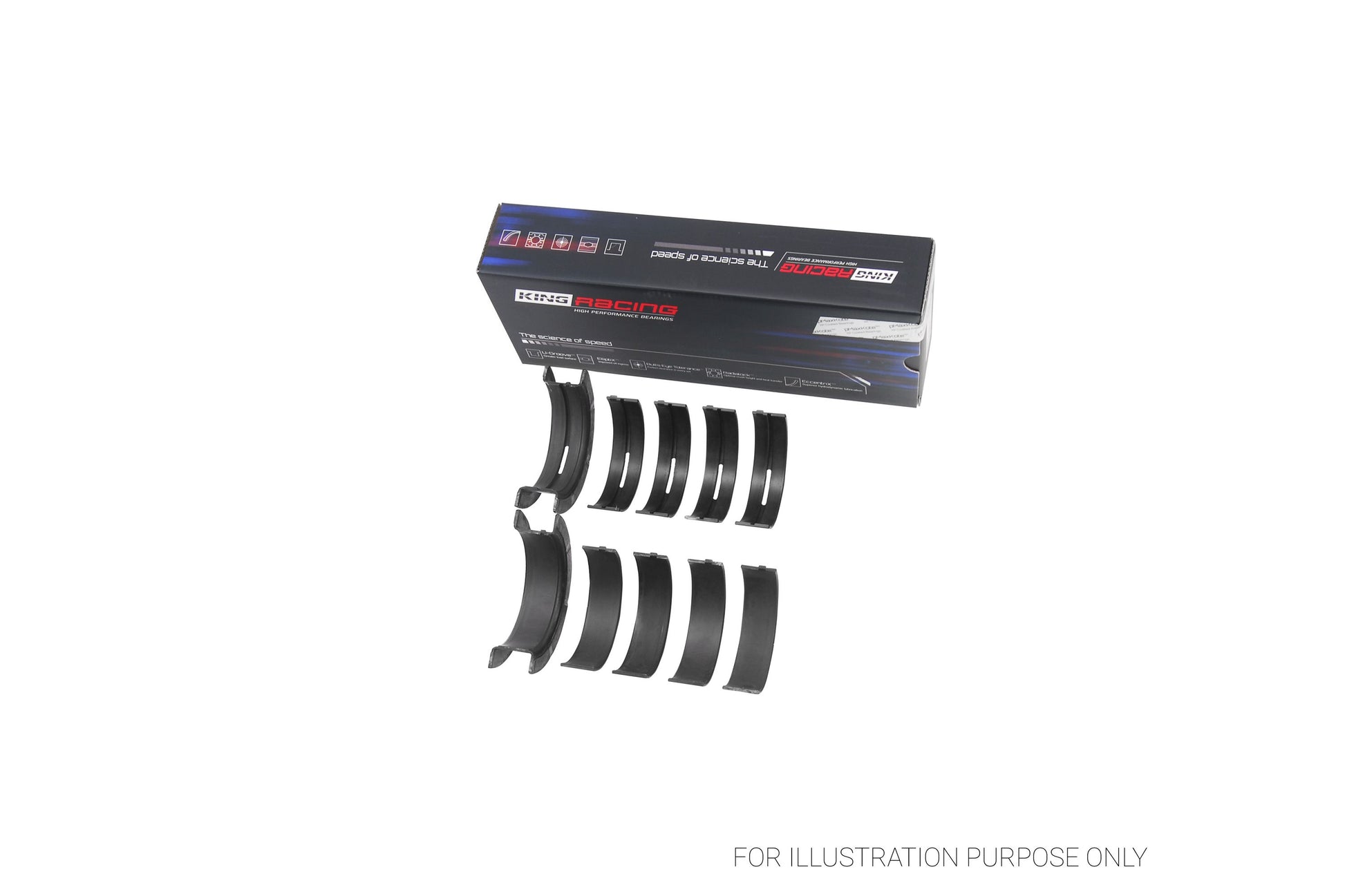 King Ford V8 351CI 5.8L 16V Main Bearing Set MB5503XP-STD - Fits Ford, Mercury, DeTomaso