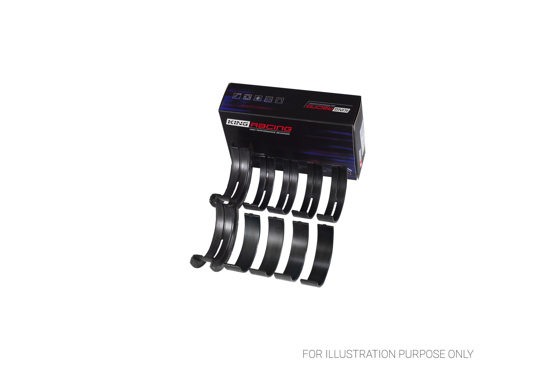 King Ford V8 351CI 5.8L, 400CI 6.6L 16V Racing Tri-metal Main Bearing Set MB5505XP STDX - Fits Ford, Mercury, Lincoln
