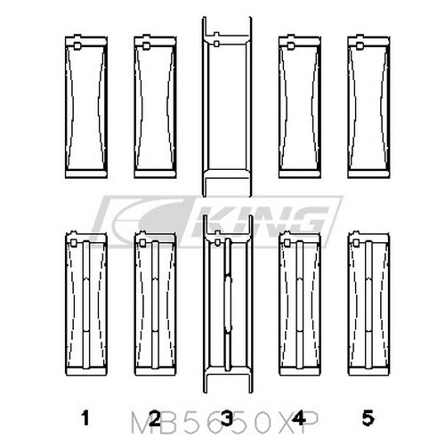 King Ford 370, 429, 460 16V OHV Racing Tri-metal Main Bearing Set MB5650XP-STD - Fits Ford, Mercury, Lincoln
