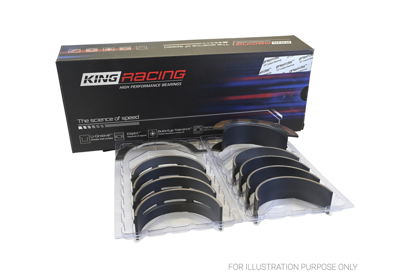 King Ford Godzilla 7.3L - Coated XPC Racing Main Bearings Set MB5881XPC STDX - Fits Ford, Blue Bird
