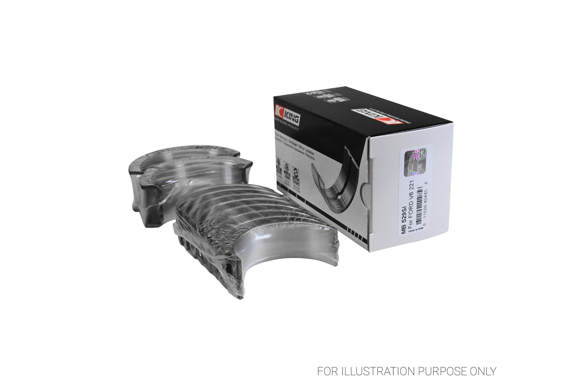 King Ford V8 221 Main Bearing Set MB 529SI 010 - Fits Ford, Mercury, Lincoln