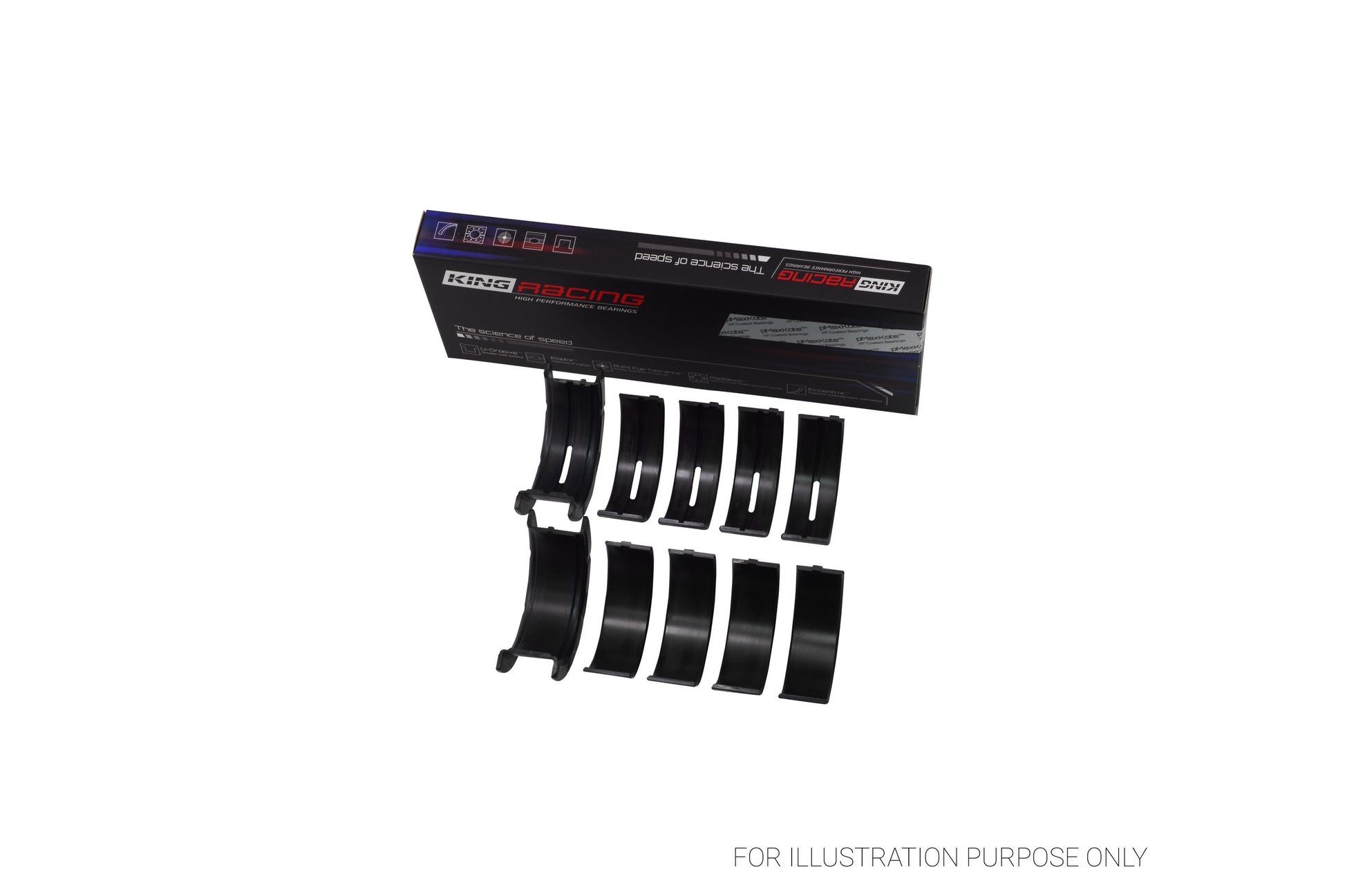 King Ford 260CI 289CI 302 5.0L WINDSOR Racing Bi-metal Main Bearing Set MB 529HP STDX - Fits Ford, Mercury, Lincoln
