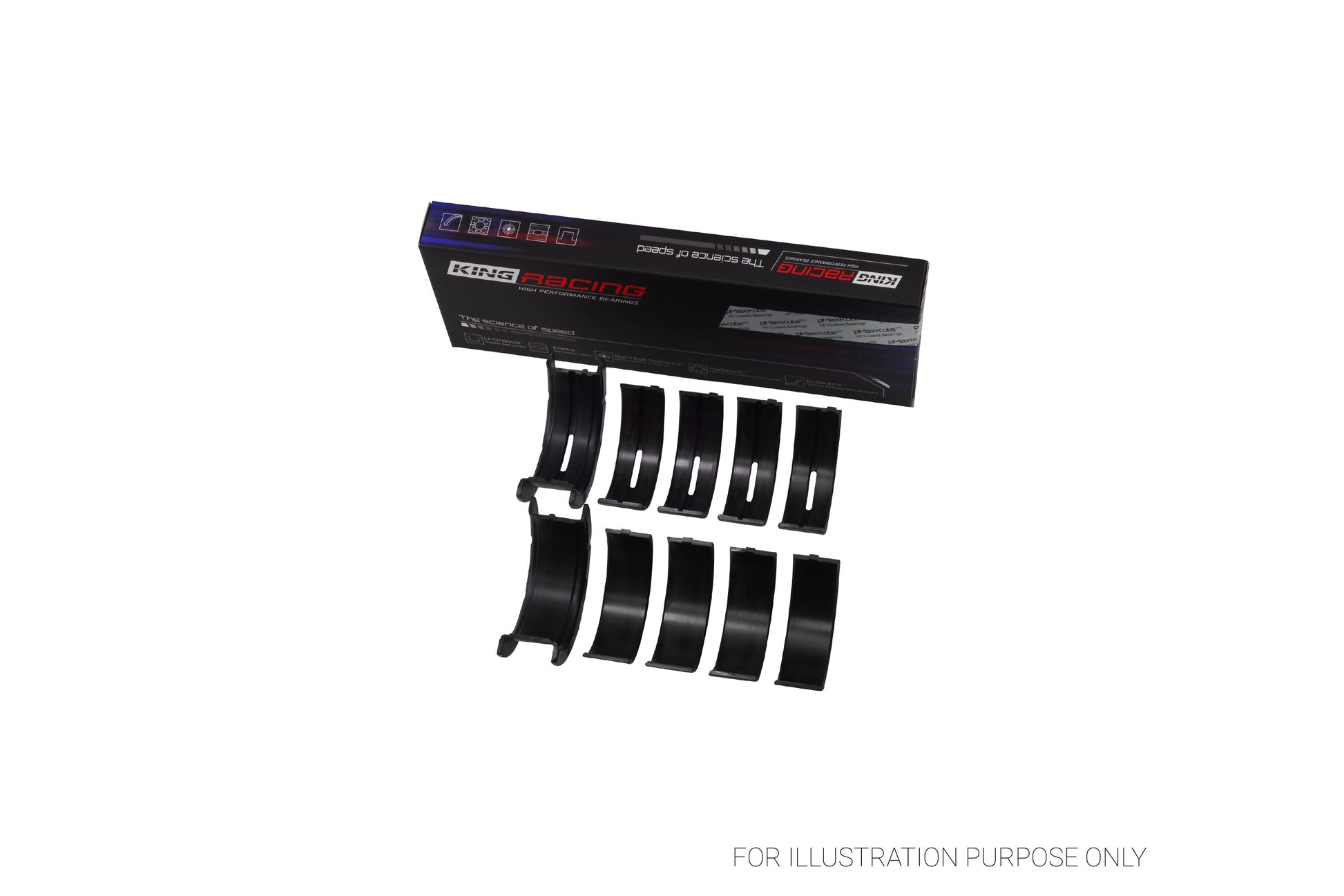King Ford 260CI 289CI 302 5.0L WINDSOR Racing Tri-metal Main Bearing Set MB 529XP-STD - Fits Ford, Mercury, Lincoln