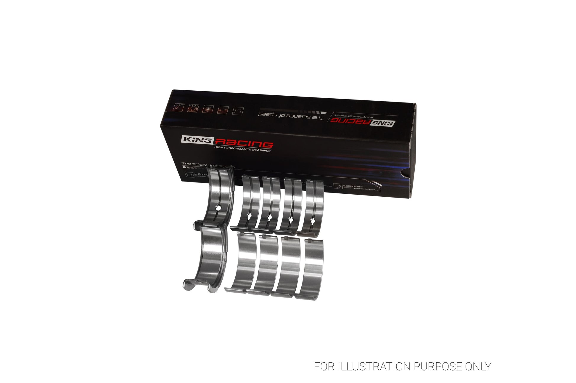 King Chrysler 350, 361, 383, 403 Racing Bi-metal Main Bearing Set MB 555HP STDX - Fits Dodge, Plymouth, Chrysler