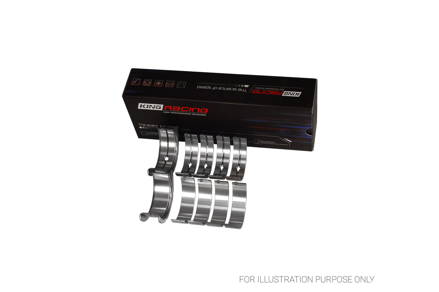 King Chrysler 350, 361, 383, 403 Racing Bi-metal Main Bearing Set MB 555HP 001 - Fits Dodge, Plymouth, Chrysler