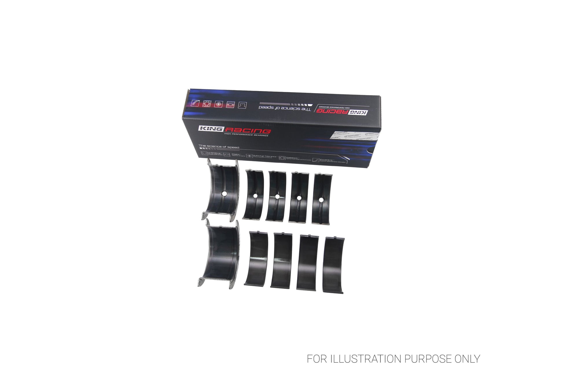 King Chrysler 273, 301, 313, 318, 340 OE-Replacement Main Bearings Set MB 558SI 010 - Fits Dodge, Plymouth, Fargo
