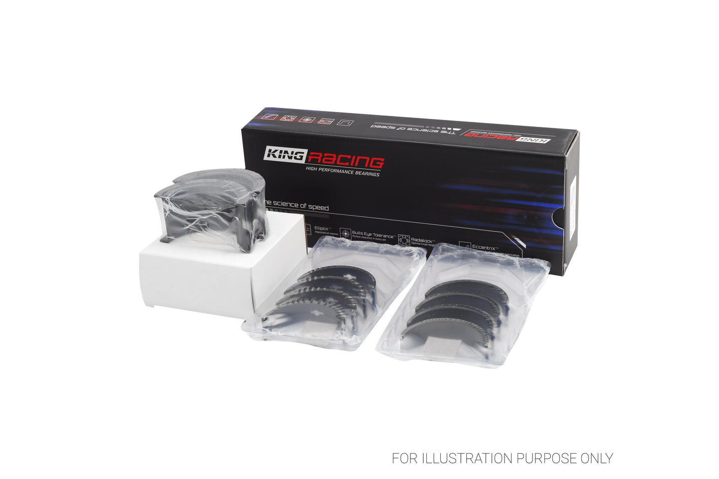 King GM SBC 262, 267, 302, 307, 327, 350 - Tri-Metal Racing Main Bearings MB 557XP 001 - Fits Chevrolet, GMC, Pontiac
