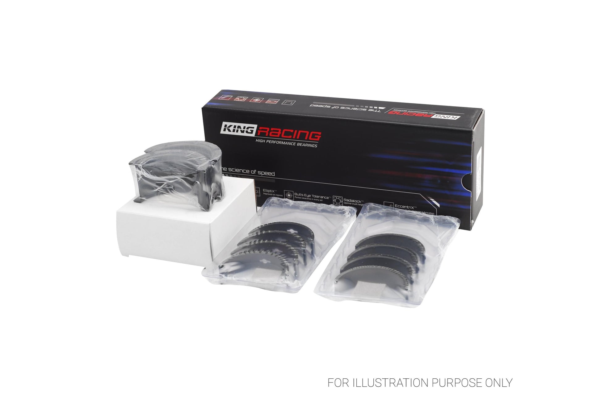 King GM SBC 262, 267, 302, 307, 327, 350 - Tri-Metal Racing Main Bearings MB 557XPSTDX - Fits Chevrolet, GMC, Pontiac