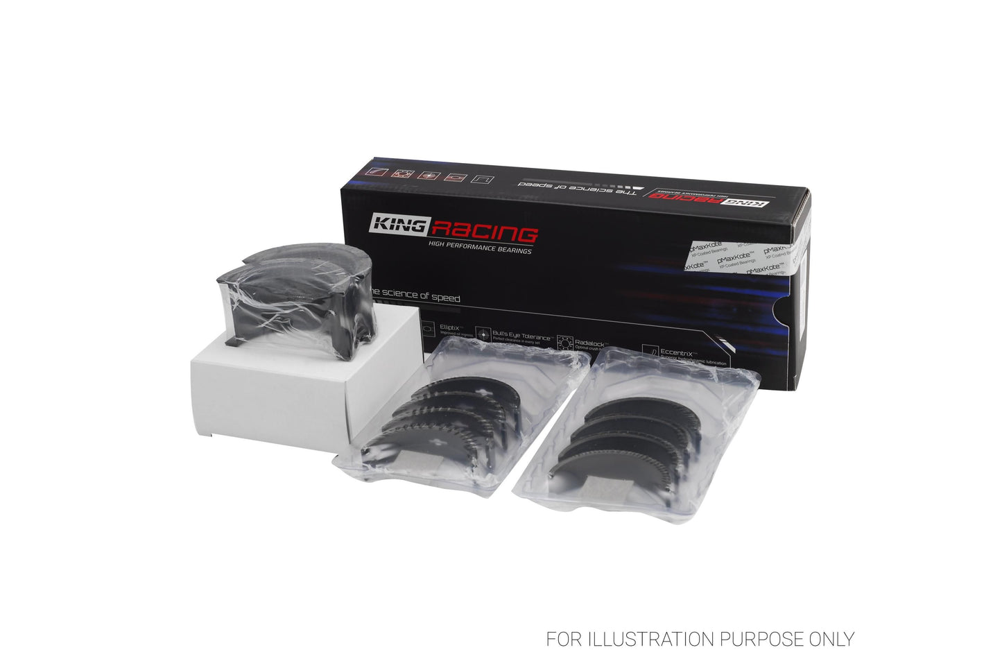 King Racing Main Bearings for GM SBC 262, 267, 302, 307, 327, 350 MB 557XPC-STD - Fits Chevrolet, GMC, Pontiac