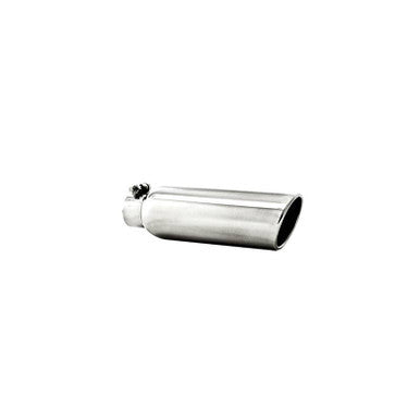 MBRP T5147 Exhaust Tip - 3.5" OD; 2.25" inlet; 12" length; Angled Cut Rolled End; Clampless-no weld | T304 Stainless