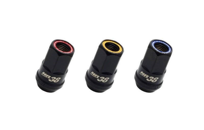 Wheel Mate HR3805BU Muteki HR38 Open End Lug Nuts Black Chrome with Blue Ring M12x1.25