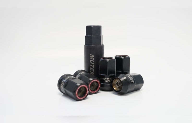Wheel Mate HR3806BR Muteki HR38 Open End Lug Nuts Black Chrome with Red Ring M12x1.50