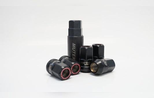 Wheel Mate HR3806BR Muteki HR38 Open End Lug Nuts Black Chrome with Red Ring M12x1.50