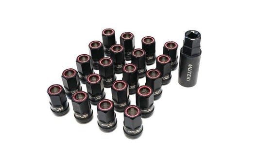 Wheel Mate HR3806TR Muteki HR38 Open End Lug Nuts Titanium Chrome with Red Ring M12x1.50
