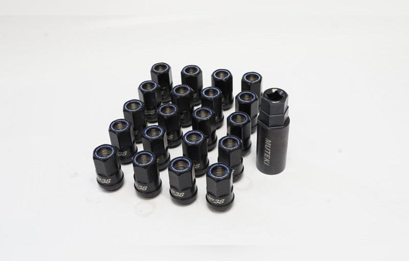 Wheel Mate HR3806TU Muteki HR38 Open End Lug Nuts Titanium Chrome with Blue Ring M12x1.50