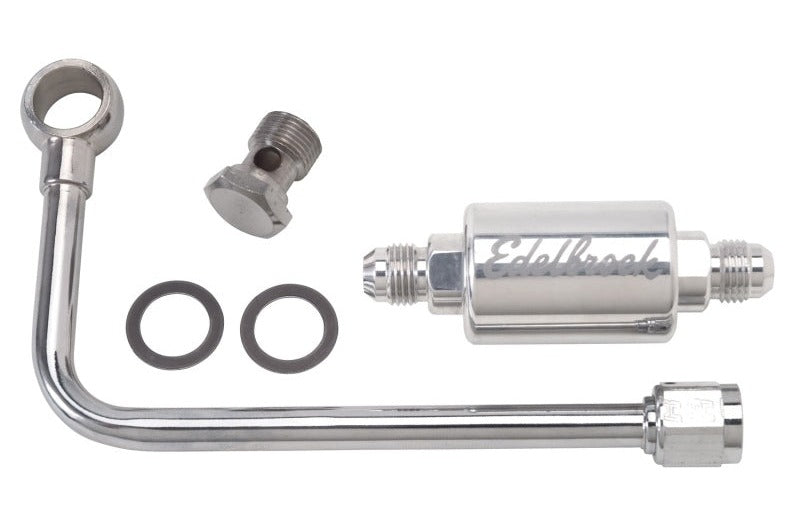 Edelbrock 8131 3/8 in Hard Fuel Line with -6 B-Nut and Polished Filter