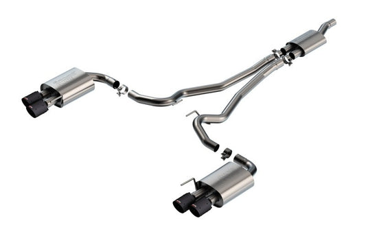 Borla 140981CFBA 2024-2026 Ford Mustang 2.3L Ecoboost S-Type Catback Exhaust CF BA w/ Quad Tips - Non-Active - #140981CFBA