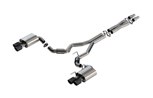 Borla 140969CFBA 2024-2026 Ford Mustang GT 5.0L V8 3 in S-Type Catback Non-Active Exhaust- Carbon Fiber Quad Tip - #140969CFBA