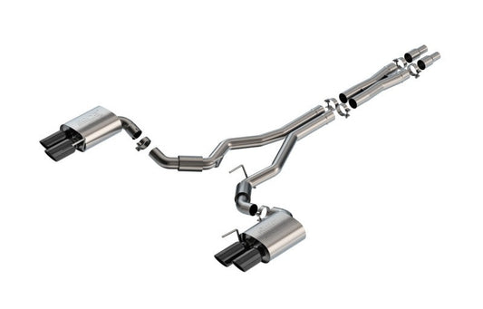Borla 140970BC 2024-2026 Ford Mustang GT 5.0L V8 3 in ATAK Catback Non-Active Exhaust- Black Chrome Quad Tip - #140970BC