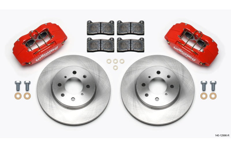 Wilwood DPHA Front Caliper & Rotor Kit Red Honda / Acura w/ 262mm OE Rotor - #140-12996-R