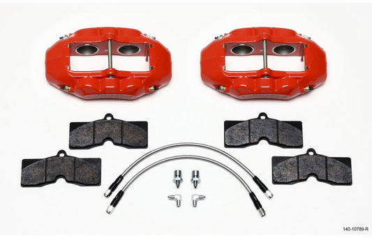 Wilwood D8-4 Front Caliper Kit Red Corvette C2 / C3 65-82 - #140-10789-R