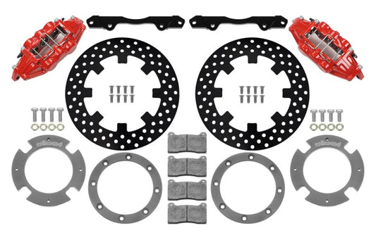 Wilwood 2017-2021 Can-Am X3RS Red 6-Piston Front Kit 11.25in - Drilled Rotors - #140-16628-DR