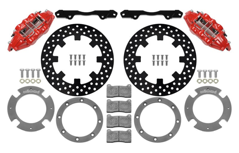 Wilwood 2017-2021 Can-Am X3RS Red 6-Piston Rear Kit 11.25in - Drilled Rotors - #140-16629-DR