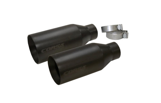 Corsa 2017-2020 Ford F-150 Raptor 3in Inlet / 5in Outlet Black Cerakote Tip Kit (For Corsa Exh Only)