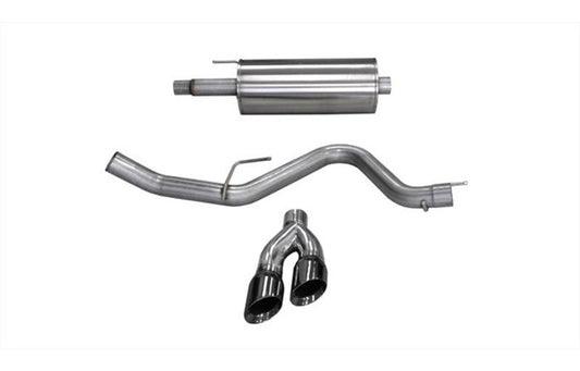 Corsa 2015-2020 Ford F-150 5.0L V8 (Super Crew Cab) Black Sport Single Side Dual 4in Tips CB Exhaust