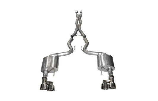 Corsa 2015-2018 Ford Mustang GT 5.0 3in Cat Back Exhaust Polish Quad Tips (Xtreme)