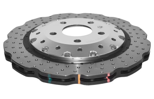 DBA 13-16 Audi RS5 (w/Scalloped edge Iron Discs) Rear 5000 Series Drilled Wavy Rotor w/Silver Hat