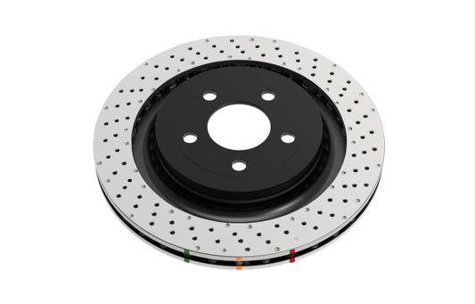 DBA 96-08 Mitsubishi Lancer Evo (IV-IX) Rear 4000 Series Drilled Wavey Rotor