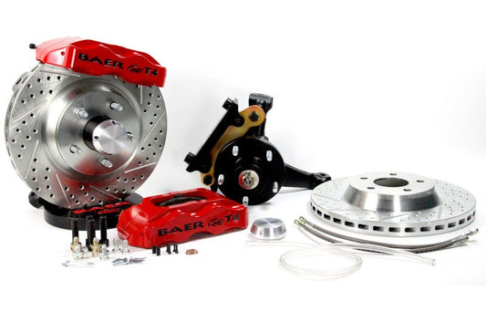 Baer Brakes 73-76 Buick Century STD Studs 13in Track4 Front SDZ Brake Kit - Comp Yellow — 70-81 F-Body & 75-79 X-Body Cars (Comes Assembled on 2" Drop Spindles)