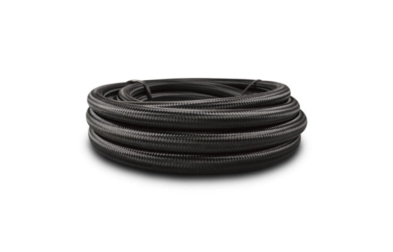 Vibrant -10 AN Black Nylon Braided Flex Hose .56in ID (50 foot roll)