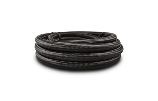 Vibrant -10 AN Black Nylon Braided Flex Hose .56in ID (50 foot roll)
