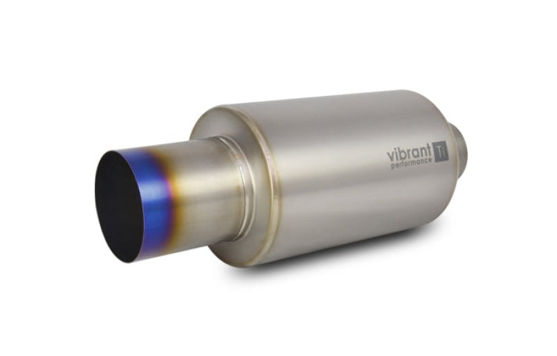 Vibrant Titanium Muffler w/Straight Cut Burnt Tip 3in. Inlet/3in. Outlet