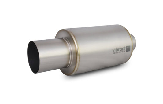Vibrant Titanium Muffler w/Straight Cut Natural Tip 2.5in. Inlet/2.5in. Outlet