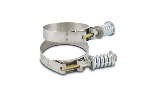 Vibrant SS T-Bolt Clamps Pack of 2 Size Range: 2.46in to 2.76in OD